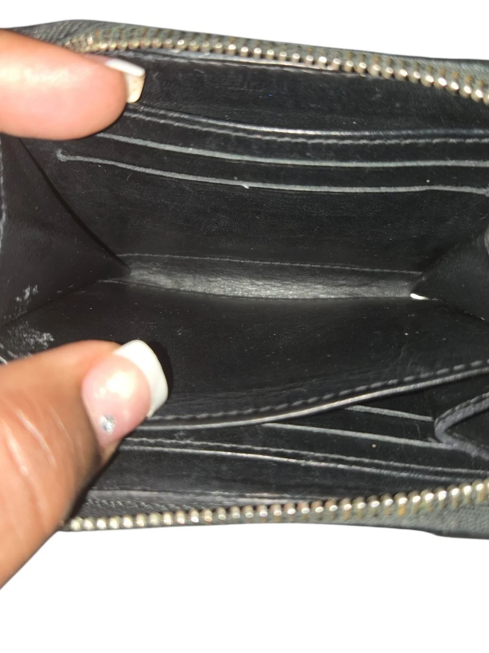 Louis Vuitton Small Black Patent Leather Zip Wallet